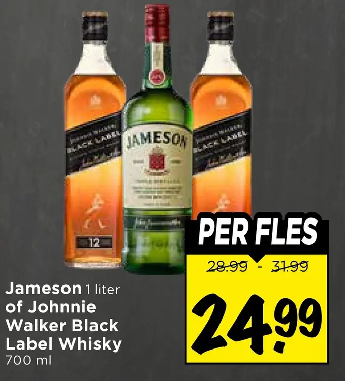 Aanbieding: Jameson of Johnnie Walker Black Label Whisky