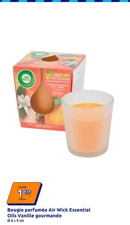 Offre: Bougie parfumée Air Wick Essential Oils Vanille gourmande