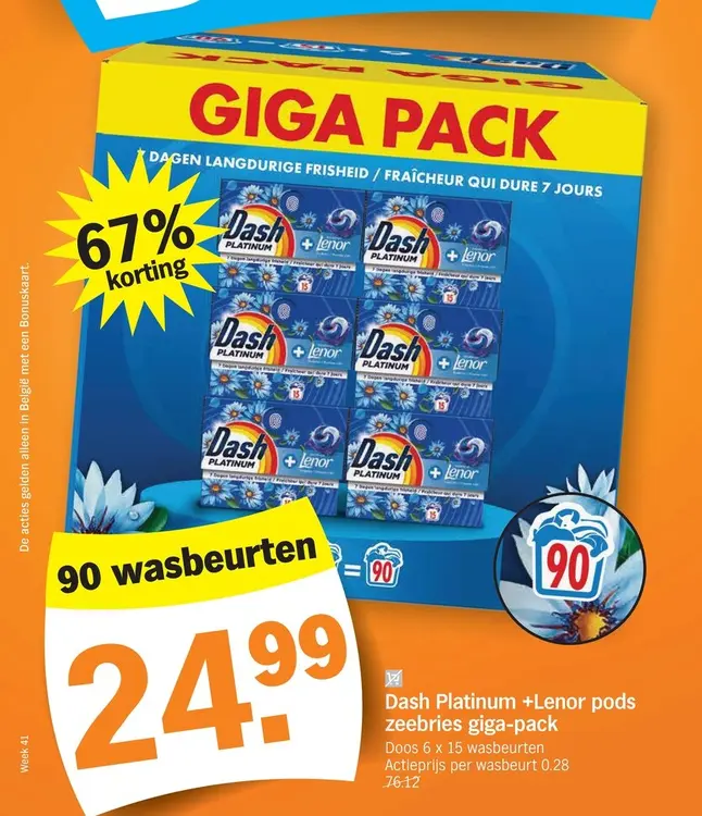 Promotie: Platinum +Lenor pods zeebries giga-pack