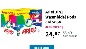 Aanbieding: Ariel 3in1 Wasmiddel Pods Color
