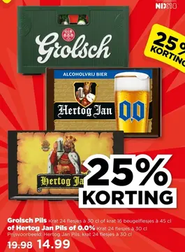 Aanbieding: Grolsch Pils of Hertog Jan Pils of 0.0%