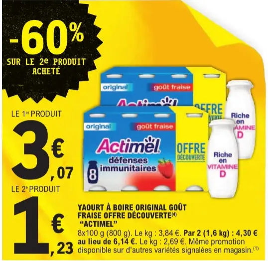 Offre: Yaourt à boire original goût fraise offre déc