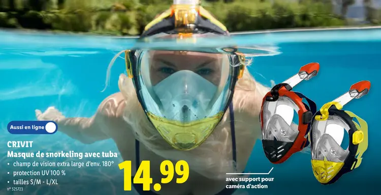 Offre: Masque de snorkeling avec tuba