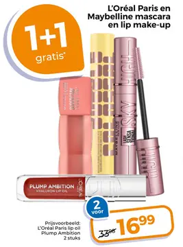 Aanbieding: L'Oréal Paris en Maybelline mascara en lip make-up