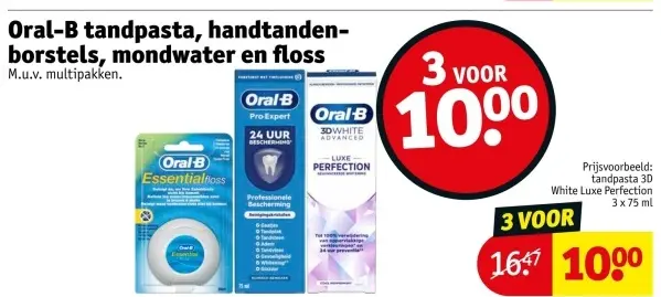 Aanbieding: Oral-B tandpasta, handtandenborstels, mondwater en floss