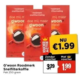 Aanbieding: G'woon Roodmerk Snelfilterkoffie