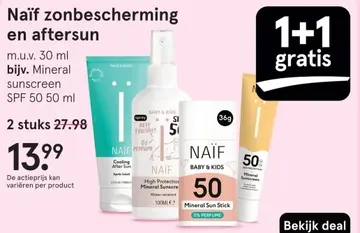 Aanbieding: Naïf zonbescherming en aftersun