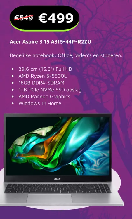 Aanbieding: Acer Aspire 3 15 A315-44P-R2ZU