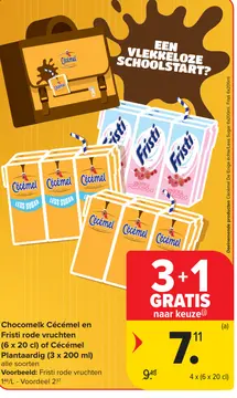 Aanbieding: Chocomelk Cécémel en Fristi rode vruchten