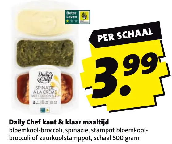 Aanbieding: Daily Chef kant-&-klare maaltijd spinazie à l