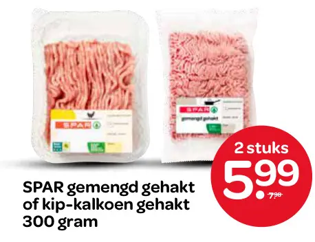 Aanbieding: gemengd gehakt of kip-kalkoen gehakt