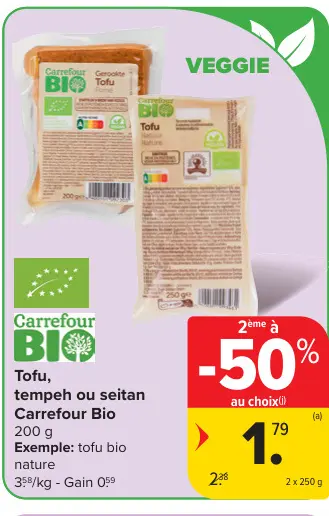 Offre: Tofu, tempeh ou seitan