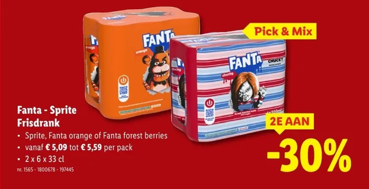 Aanbieding: Fanta - Sprite Frisdrank