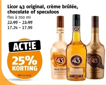 Aanbieding: Licor 43 original, crème brûlée, chocolate of speculoos