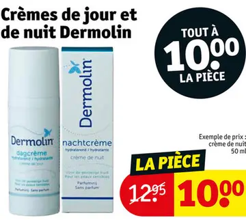 Offre: Crèmes de jour et de nuit Dermolin
