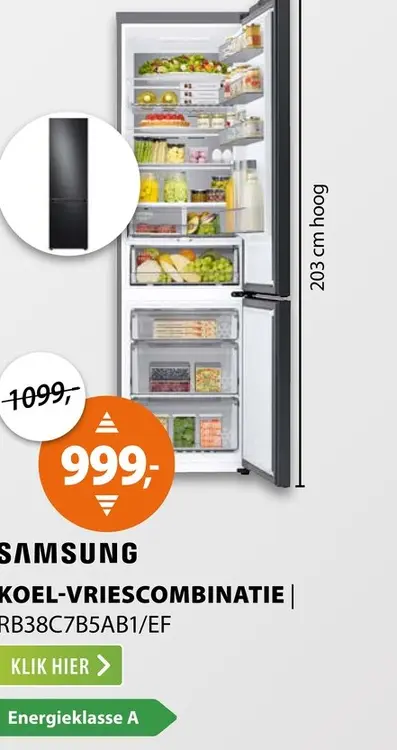 Aanbieding: Samsung RB38C7B5AB1/EF Zwart