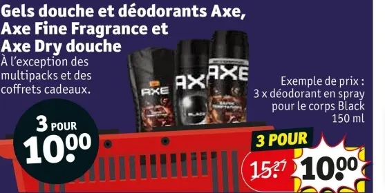 Offre: Gels douche et déodorants Axe, Axe Fine Fragrance