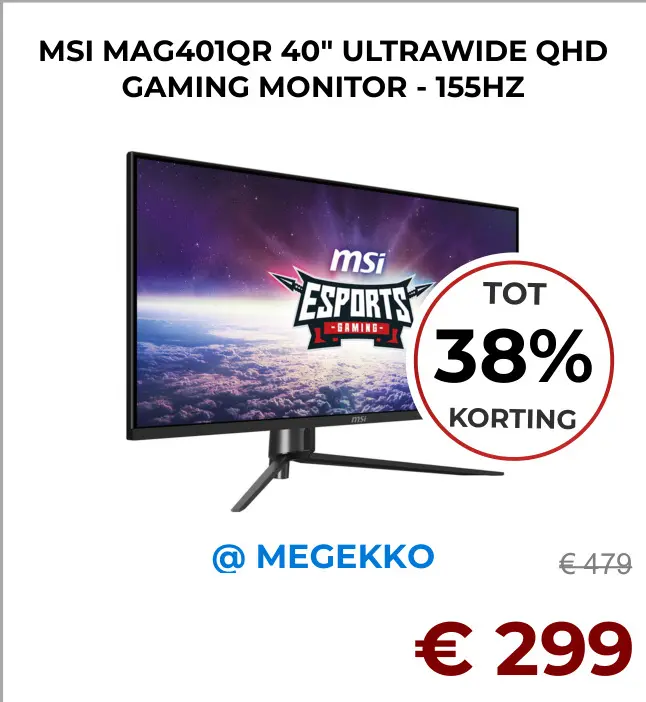 Aanbieding: Mag401qr 40" ultrawide qhd gaming monitor