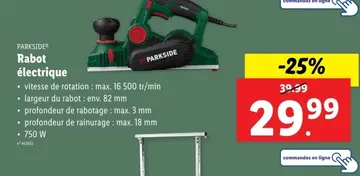 Offre: Parkside plane