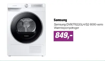 Aanbieding: Samsung DV80T6220LH/S2  6000-serie Warmtepompdroger