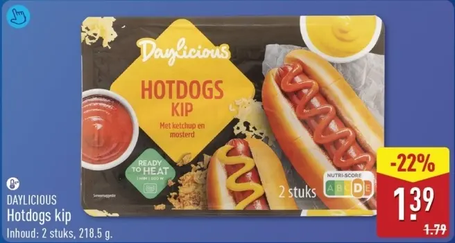 Aanbieding: Hotdogs kip