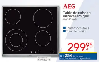 Offre: Table de cuisson vitrocéramique