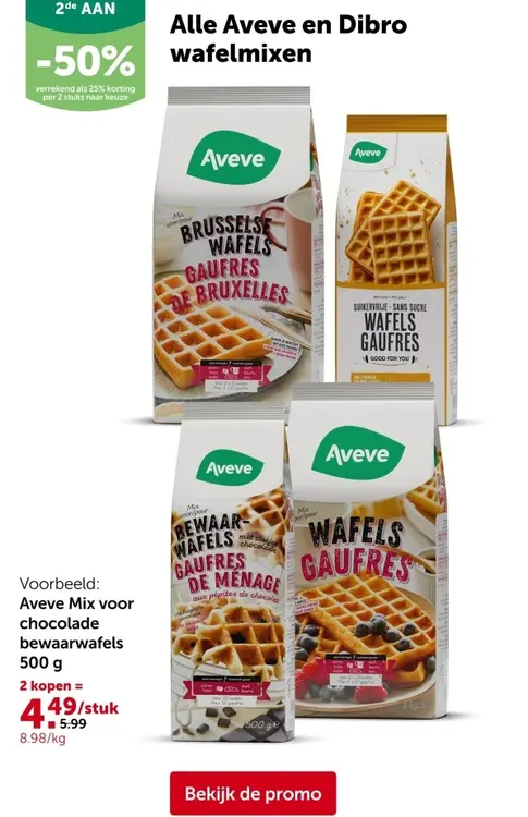 Promotie: Aveve Mix voor chocolade bewaarwafels