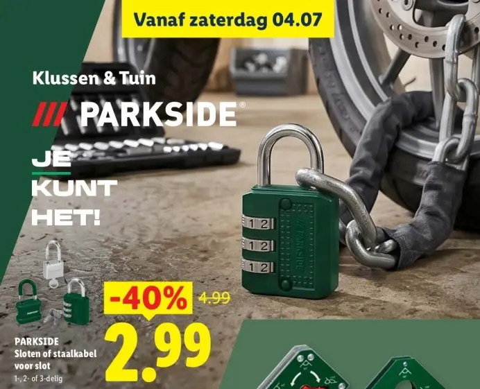 Aanbieding: Sloten of staalkabel