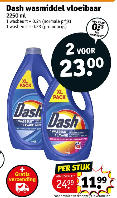 Promotie: Dash Wasmiddel Vloeibaar