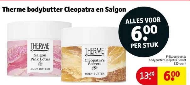 Aanbieding: bodybutter Cleopatra en Saigon