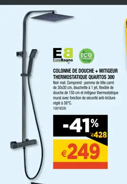 Aanbieding: Colonne de douche + mitigeur thermostatique quartos 300