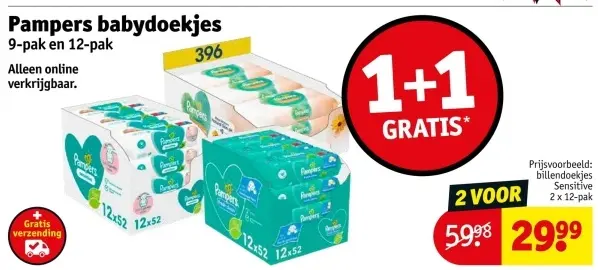 Aanbieding: Pampers babydoekjes