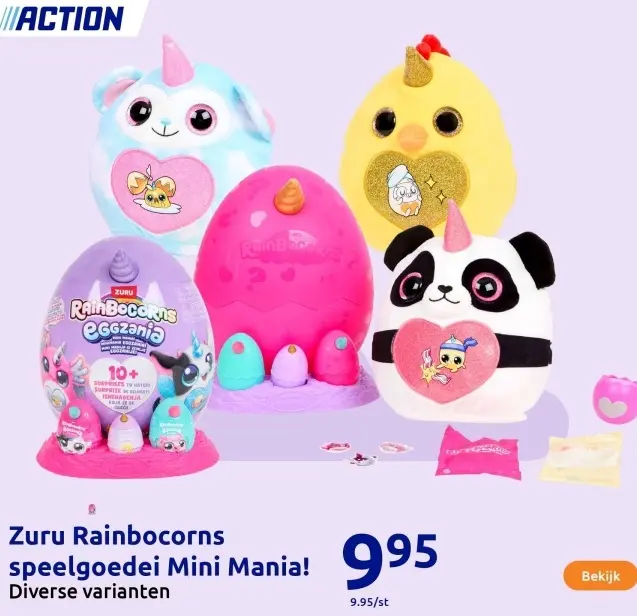 Aanbieding: Rainbocorns speelgoedei Mini Mania!
