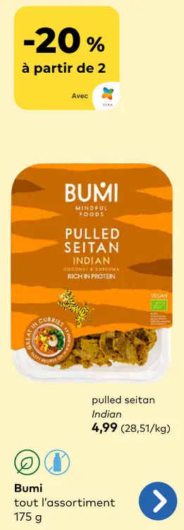 Offre: Pulled seitan Indian