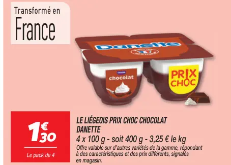 Offre: Le liégeois prix choc chocolat