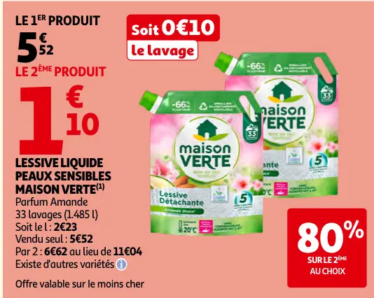 Offre: Lessive liquide peaux sensibles