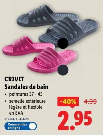 Offre: Sandales de bain