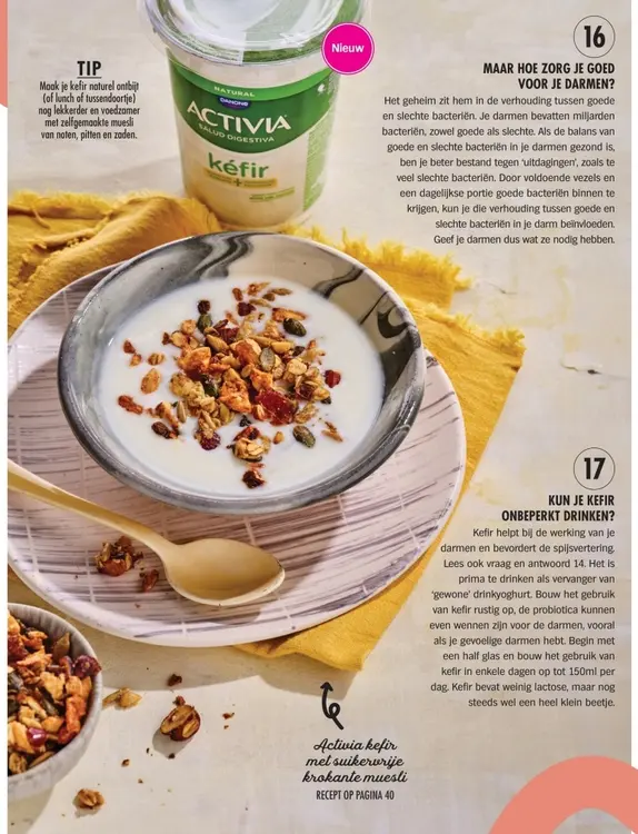 Aanbieding: Activia kefir met suikervrije krokante muesli