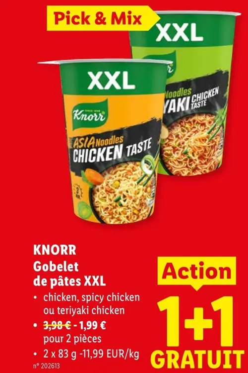 Offre: Gobelet de pâtes XXL