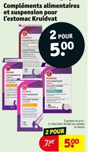 Offre: Complements alimentaires et suspension pour l'estomac