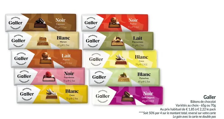 Offre: Bâtons de chocolat