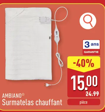 Offre: Surmatelas chauffant