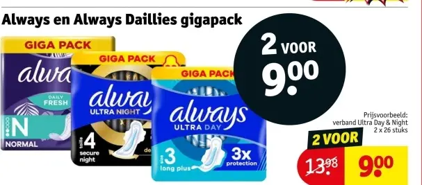 Aanbieding: Always en Always Daillies gigapack