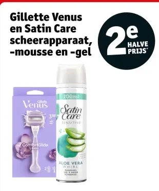 Promotie: Gillette Venus en Satin Care scheerapparaat, -mousse en -gel