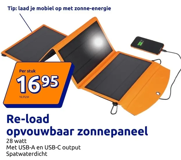 Aanbieding: Re-load opvouwbaar zonnepaneel