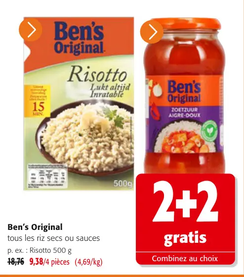 Offre: Ben's Original tous les riz secs ou sauces