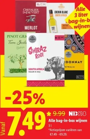 Aanbieding: Chevalier De Fauvert & Cimarosa Bag-in-box wijnen