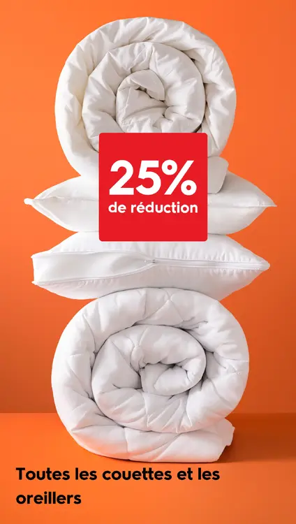 Offre: Toutes les couettes et les oreillers