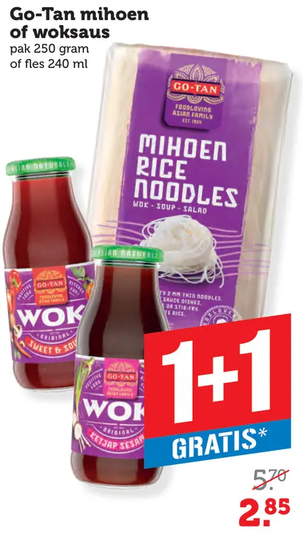 Aanbieding: Go-Tan mihoen of woksaus