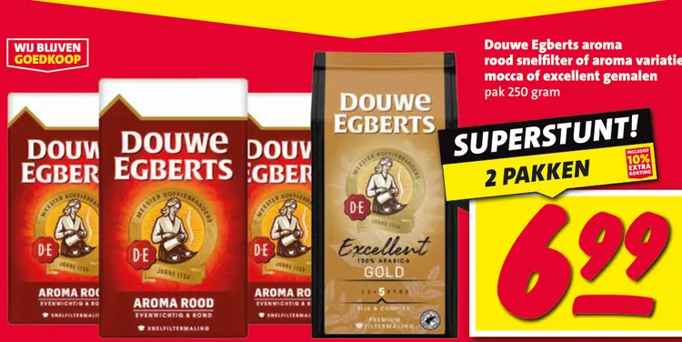 Aanbieding: Douwe Egberts aroma rood snelfilter of aroma 